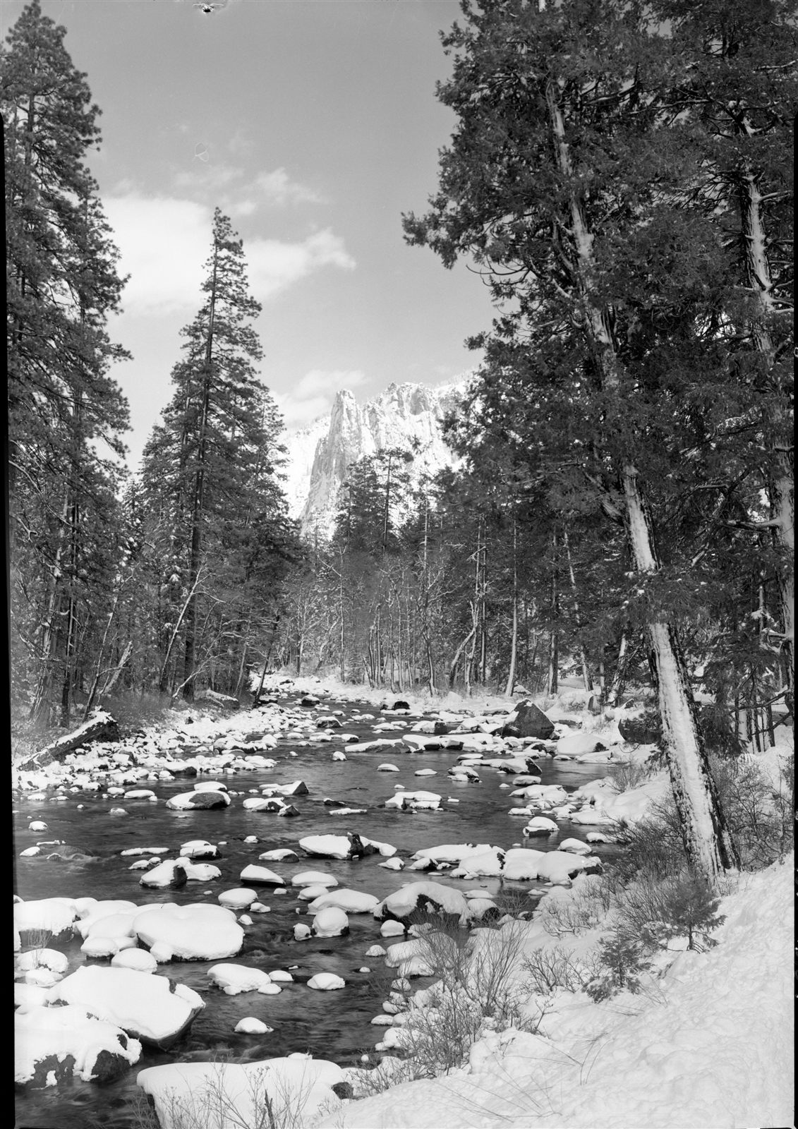 Sentinel Rock and Merced River, Yosemite Valley