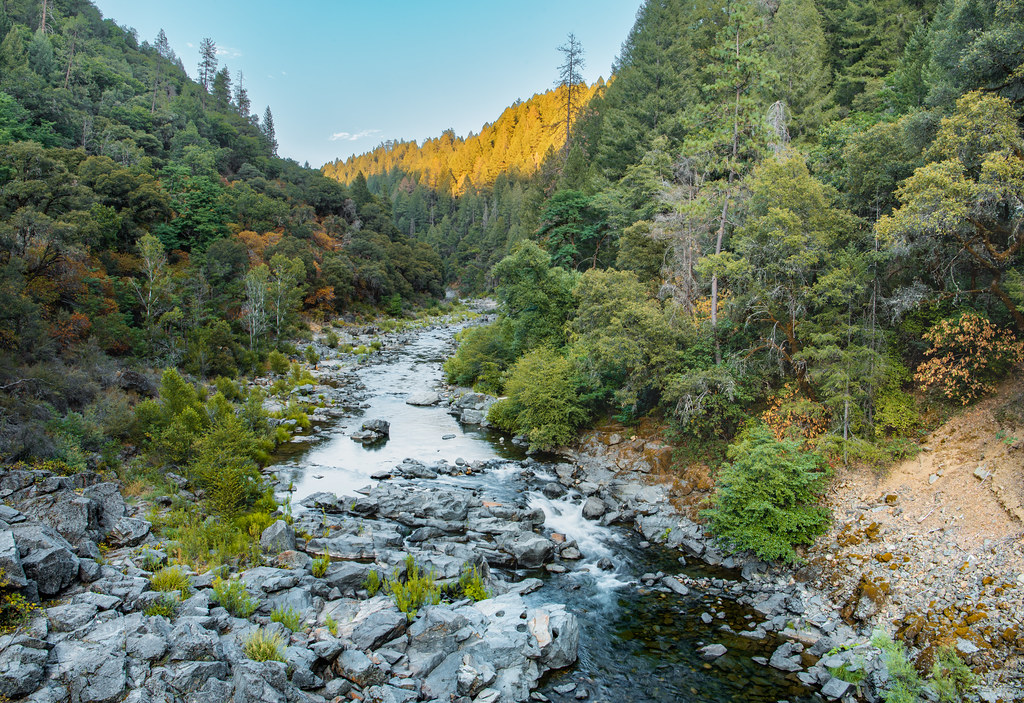 People swimming at South Yuba River near Nevada City, California